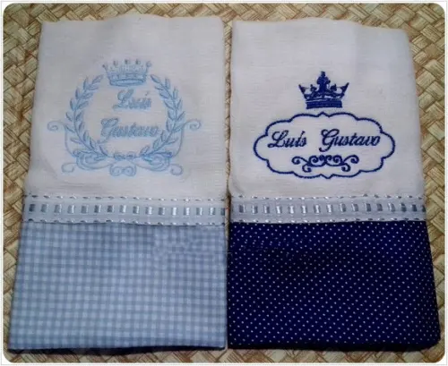 Kit 2 Fraldas de Boca Brasão Príncipe Azul