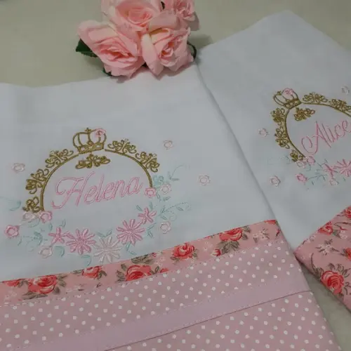 Kit 2 Fraldas Ombro Personalizada Bordada