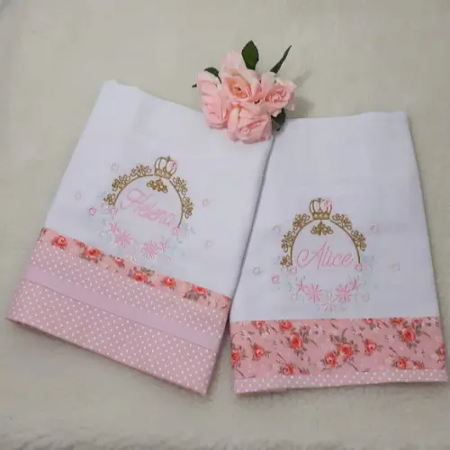 Kit 2 Fraldas Ombro Personalizada Bordada