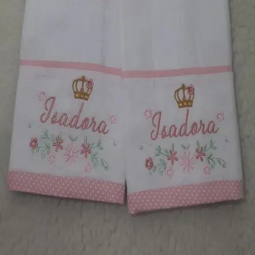 Kit 2 Fraldas Ombro Personalizada Bordada
