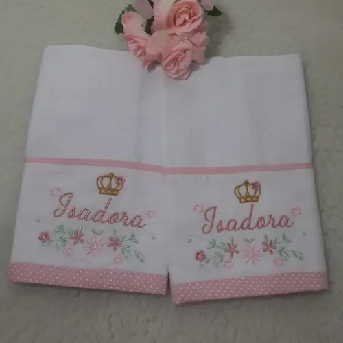 Kit 2 Fraldas Ombro Personalizada Bordada