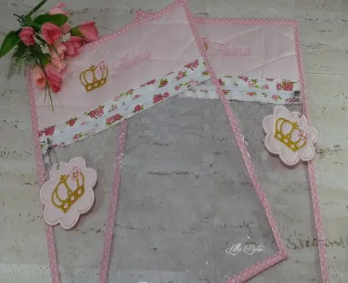 Kit 2 Saquinhos Maternidade Personalizado Floral Princesa