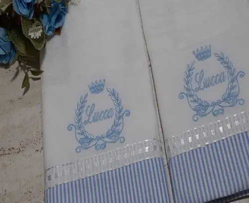 Kit 2 Fraldinhas de Boca Brasão Príncipe Azul