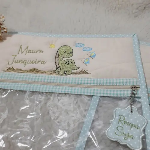 Kit 2 Saquinhos para Roupa Suja Personalizado Dinossauro