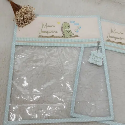 Kit 2 Saquinhos para Roupa Suja Personalizado Dinossauro