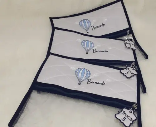 Kit 3 Saquinhos Organizadores Roupa Troca Maternidade Balão