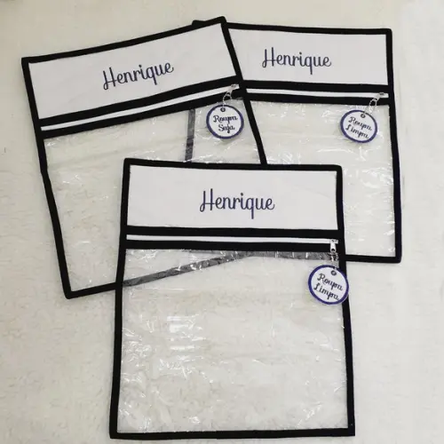 Kit 3 Saquinhos Personalizados Roupa Troca Maternidade
