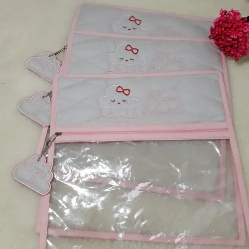 Kit 3 Saquinhos Organizadores Roupa Troca Maternidade Nuvem