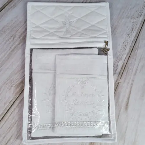 Kit Batizado Fralda Personalizadas Branca e Embalagem