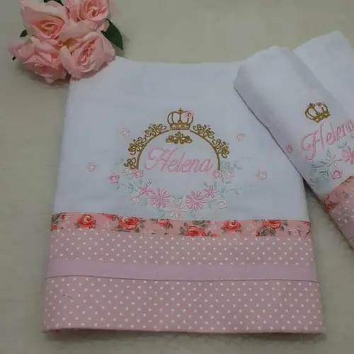 Kit Fralda Bordadas e Fraldinha de Boca Flores