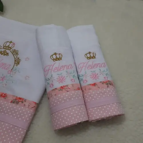 Kit Fralda Bordadas e Fraldinha de Boca Flores