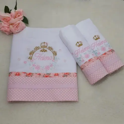 Kit Fralda Bordadas e Fraldinha de Boca Flores
