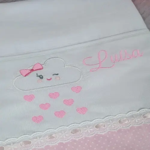 Kit Fralda Personalizada Chuvinha de Amor com Nome Bordado