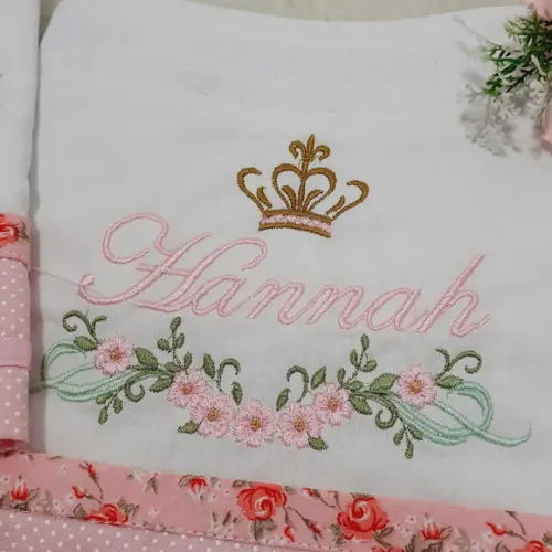 Kit Fraldas Bordadas Personalizadas Jardim de Flores