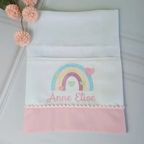 Kit Fraldas Personalizadas Arco-íris Delicado Enxoval Bebê