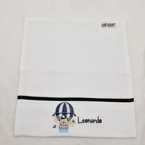 Kit Fraldas Personalizadas Bordada Ursinho Balão Azul
