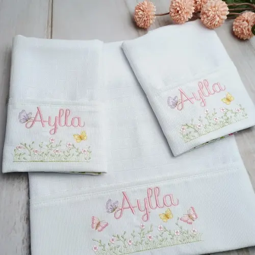 Kit Fraldas Personalizadas Jardim Delicado com Borboletas
