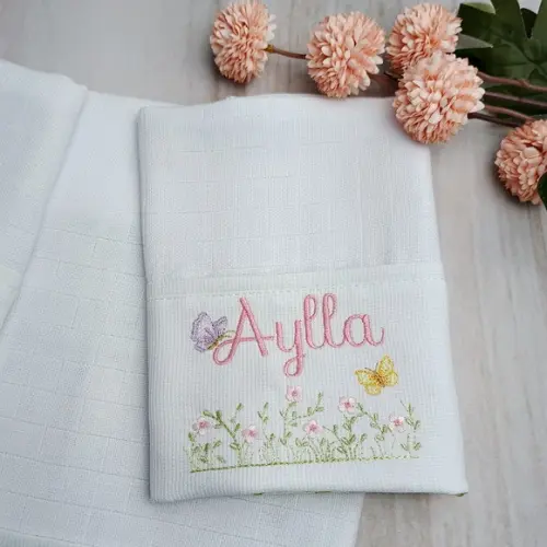 Kit Fraldas Personalizadas Jardim Delicado com Borboletas
