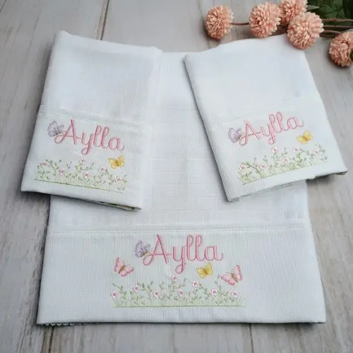Kit Fraldas Personalizadas Jardim Delicado com Borboletas