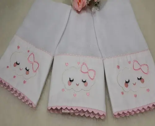 Kit Fraldinhas de Boca Chuva de Amor Menina Rosa