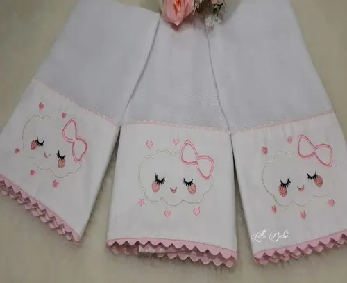 Kit Fraldinhas de Boca Chuva de Amor Menina Rosa