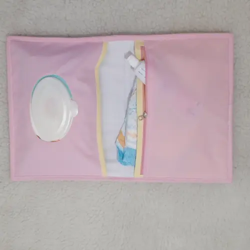 Kit Porta Fraldas e Trocador Portátil Flores Menina