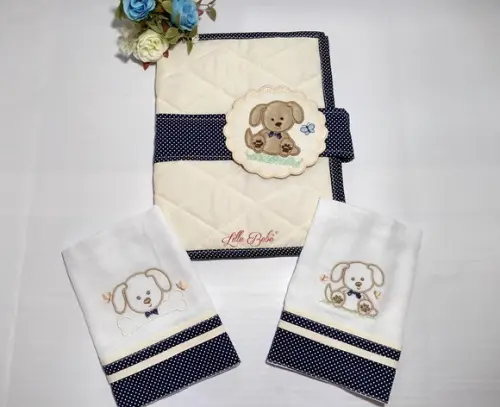Kit Porta Fraldas e Lenço e Fraldinhas de Boca Presente Bebê