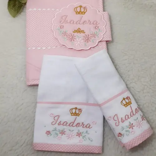Kit Porta Fraldas Lenço Fraldinha de Boca e Fralda Passeio