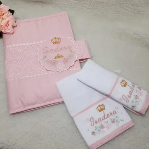Kit Porta Fraldas Lenço Fraldinha de Boca e Fralda Passeio