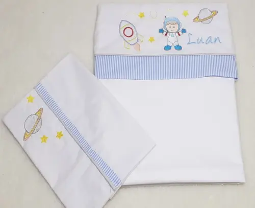 Lençol e Fronha de Carrinho ou Mini Berço Personalizado
