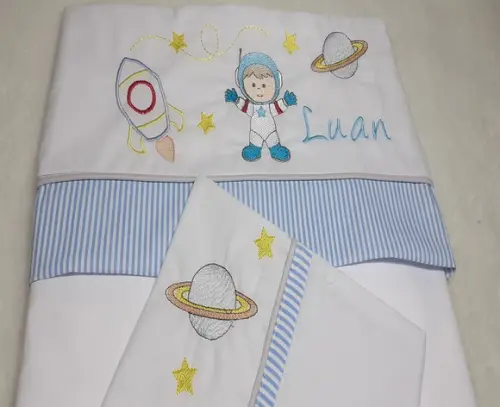 Lençol e Fronha de Carrinho ou Mini Berço Personalizado