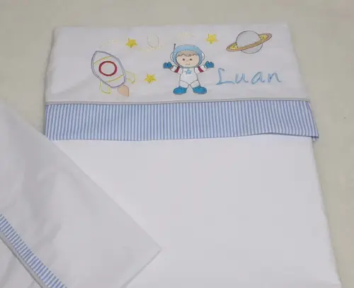Lençol e Fronha de Carrinho ou Mini Berço Personalizado