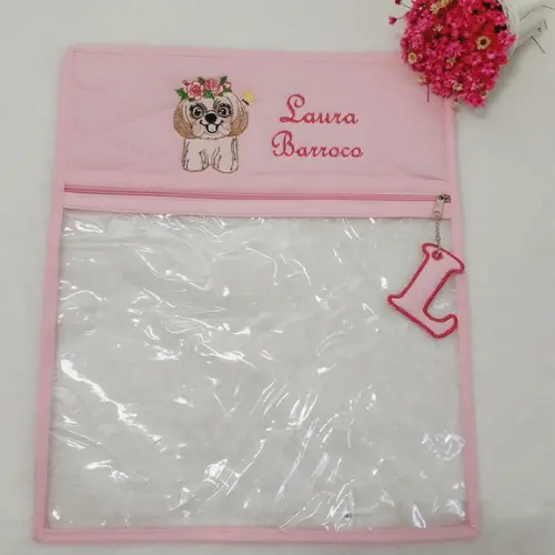 Saquinho para Roupa Personalizado Cachorrinho Rosa