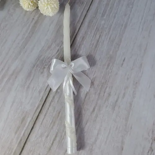 Toalha Batizado Cambraia Linho Espírito Santo Vela Decorada