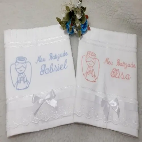 Toalha de Batizado Bordada Personalizada