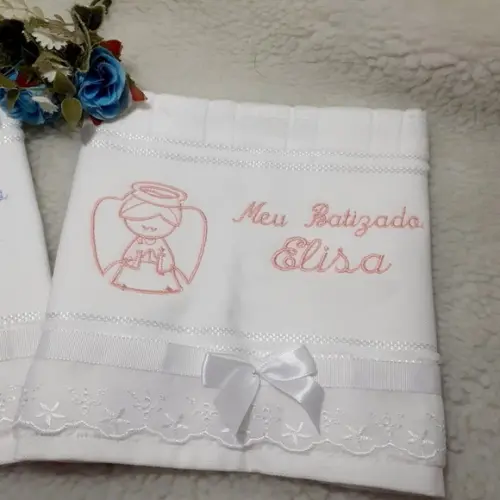 Toalha de Batizado Bordada Personalizada