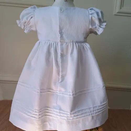 Vestido Batizado Branco Bordado Bebê Infantil Menina
