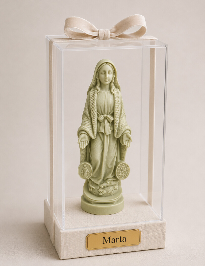 Cúpula de acrílico com imagem de nossa senhora das graças pers