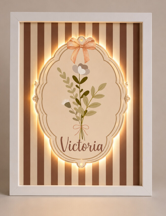 Quadro com recortes e colagens com led personalizável