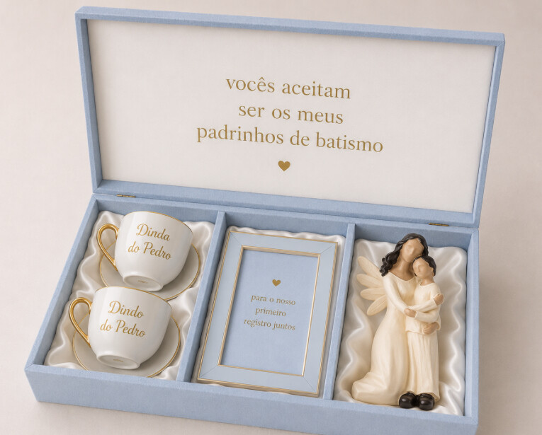 Caixa para padrinhos e madrinhas personalizável