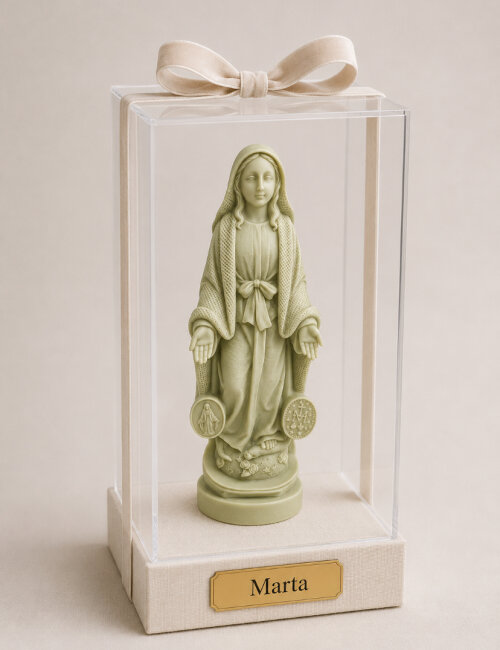 Cúpula de acrílico com imagem de nossa senhora das graças personalizável