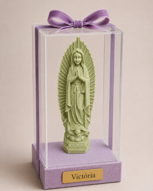Cúpula de acrílico com imagem de Guadalupe personalizável