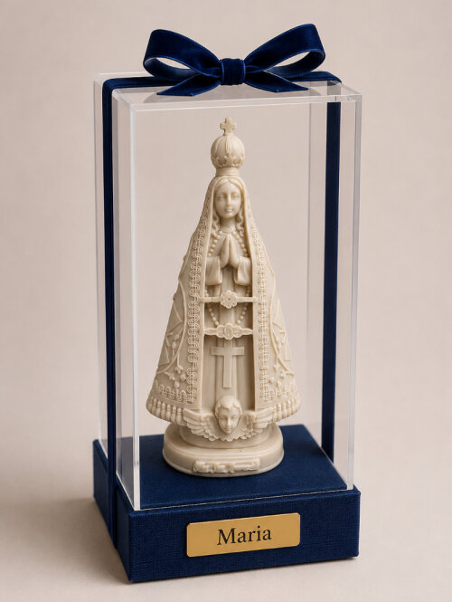 Cúpula de acrílico com imagem de nossa senhora aparecida personalizável
