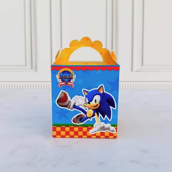 Kit 50 Caixas Sonic Personalizadas Festa Infantil Nome Idade