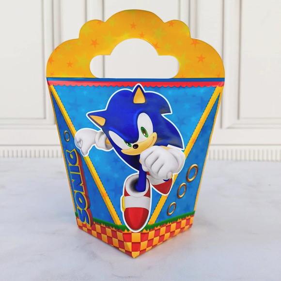 Kit 50 Caixas Sonic Personalizadas Festa Infantil Nome Idade