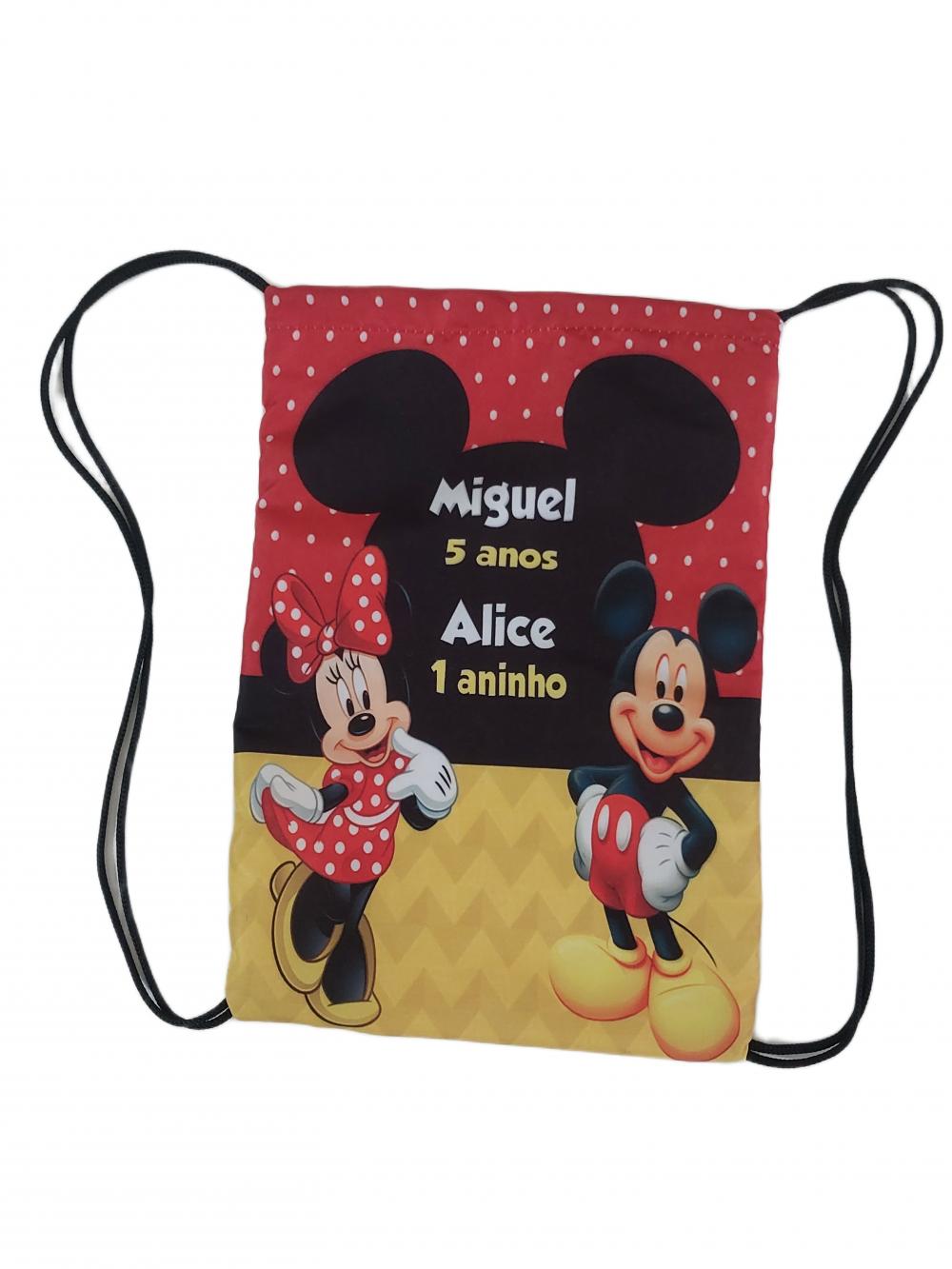 Mochilinha Sacochila Lembrancinha Peronalizada Mickey