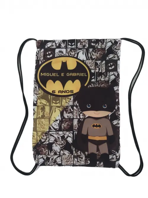 Mochilinha Sacochila Lembrancinha Peronalizada Batman Cute