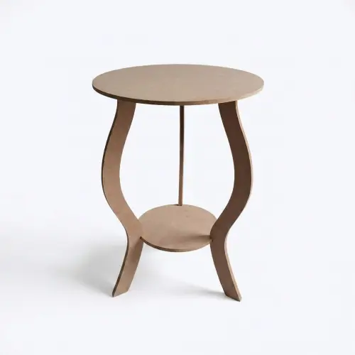 Mesinha Floreira  Redonda Mdf Cru