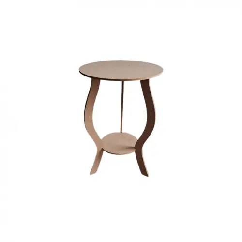 Mesinha Floreira  Redonda Mdf Cru