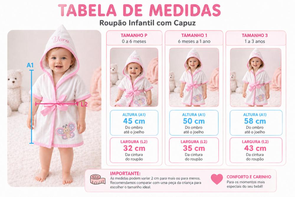 Roupão para bebê personalizado tema lavanda